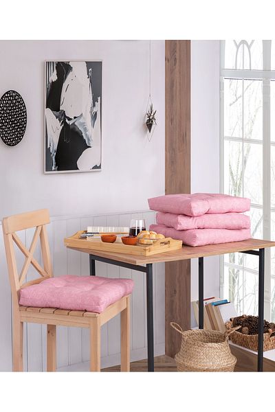 Misev Pink Fluffy Chair Cushion