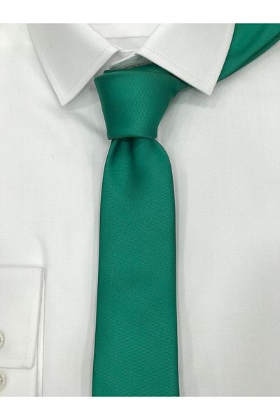 Sarar INTERVIEW WOVEN THIN FLAT GREEN TIE
