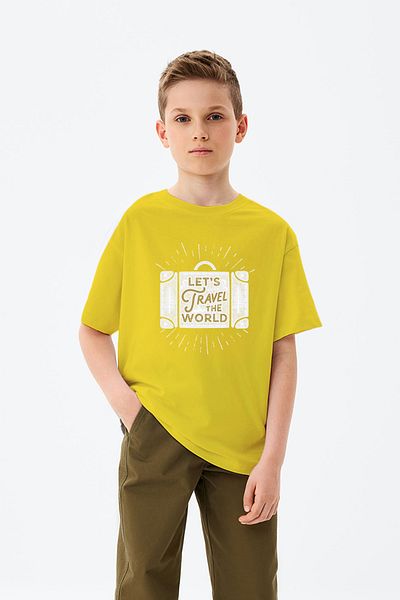 MYADA Tricou cu imprimeu pentru băieți, Let&#39;s Travel The World