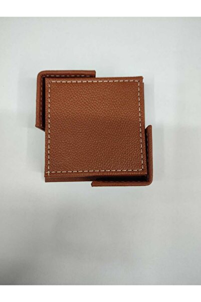 ASYA GIFTS Bardak Altlığı Suni Deri Çay Kahve İçecek Altlığı Ofis Ev Masa Üst...