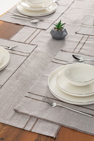 LUFA HOME Ajurlu Amerikan Servis & Runner Set