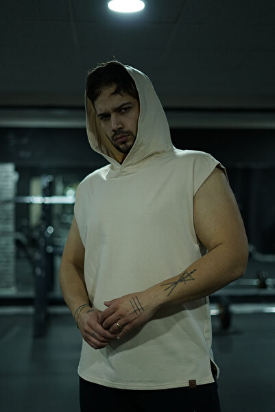 Oxlade Beige Hooded Athlete's Undershirt - Plain, Fitness Sneaker Capshononstage ®