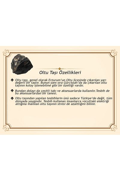 Tesbihane مسبحة صلاة مصنوعة من الفضة المطلية باللون الفضي ومطرزة بقطع الشعير من Erzurum Oltu (M-2)101001838