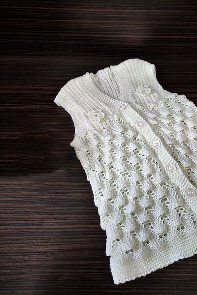 Çt Çeyizci Tekstil Baby Vest Knitwear Baby Vest Daisy Patterned Baby Vest
