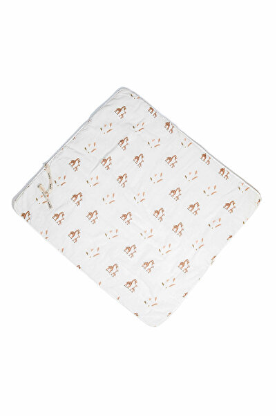 Lisara Oyun Matı Cift Tarafli Müslin Ve Waffle Kumas Ici Dolgulu 100% Pamuk Zürafa Desen