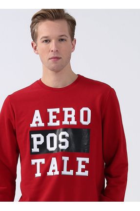 Aeropostale Bisiklet Yaka Bask l Koyu K rm z Erkek Sweatsh rt E wh te Fiyat Yorumlar Trendyol