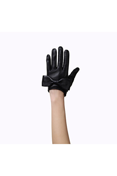 Altezzoso Farfalle Papyonlu Kadın Deri Eldiven