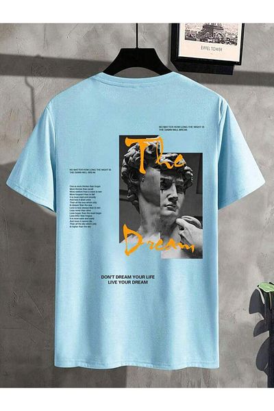 AFROGİYİM Tricou oversize cu imprimeu unisex The Dream Your Life față în spate