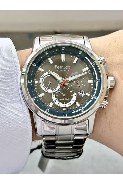Ferrucci Men's Multifunctional Metal Band Wristwatch