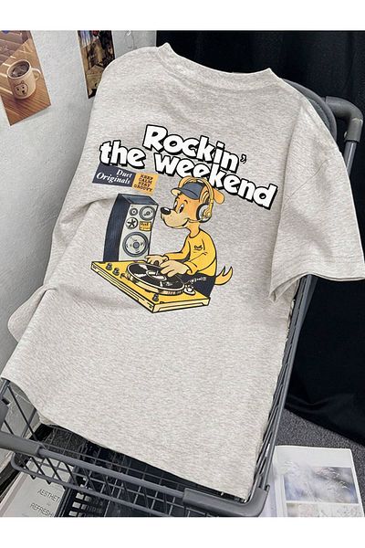 MODAGEN Μπλουζάκι υπερμεγέθους The Weekend της Unisex Grey Rock