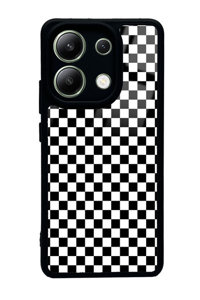 Spoyi Xiaomi Redmi Note 13 4g Glossy Phone Case with Checkered Design