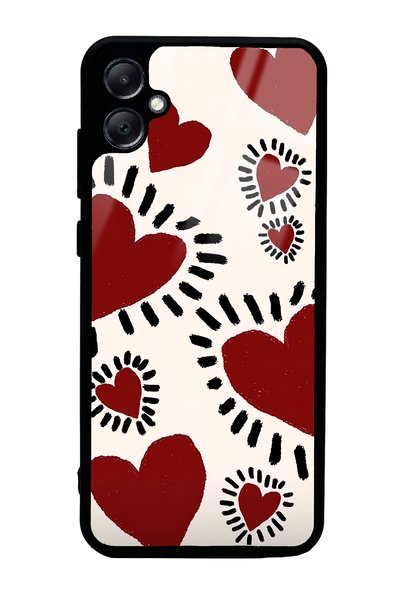 Spoyi Samsung A05 Brush Heart Design Glossy Phone Case