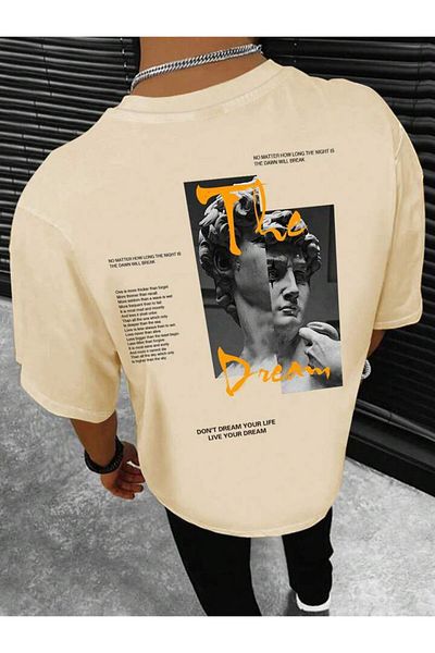 AFROGİYİM Μπλουζάκι Unisex The Dream Your Life Μπροστά και Πίσω με στάμπα Oversize