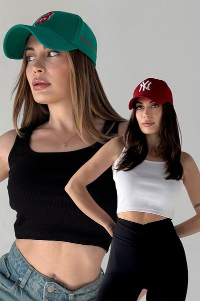 MODAGEN Női 2 csomagos fekete-fehér sportszíj Crop