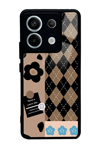 Spoyi Xiaomi Redmi Note 13 Pro 5G Ekose Draw Tasarımlı Glossy Telefon Kılıfı