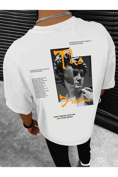 AFROGİYİM Μπλουζάκι Unisex The Dream Your Life Μπροστά και Πίσω με στάμπα Oversize