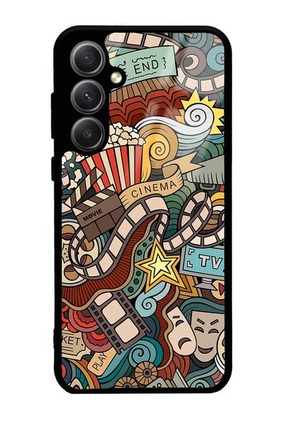 Spoyi Samsung A35 Glossy Phone Case with Retro Cinema Design