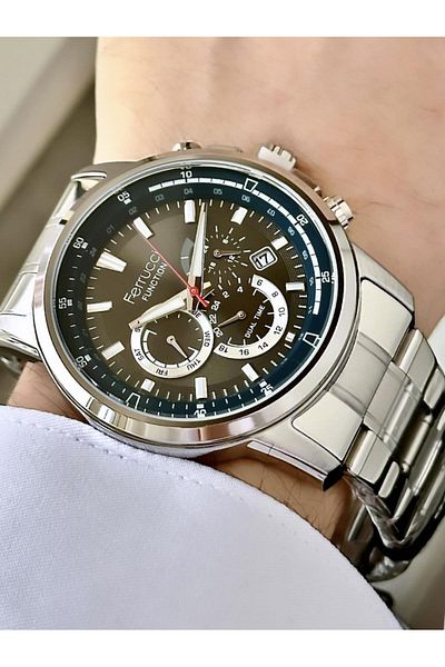 Ferrucci Men's Multifunctional Metal Band Wristwatch
