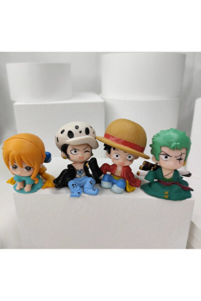 NETAVANTAJ One Piece Zoro Luffy Anime 4 Parça Mini Figür Seti