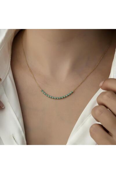 HEMS JEWELLERY 14 Ayar Altın Dizi Turkuaz Kolye