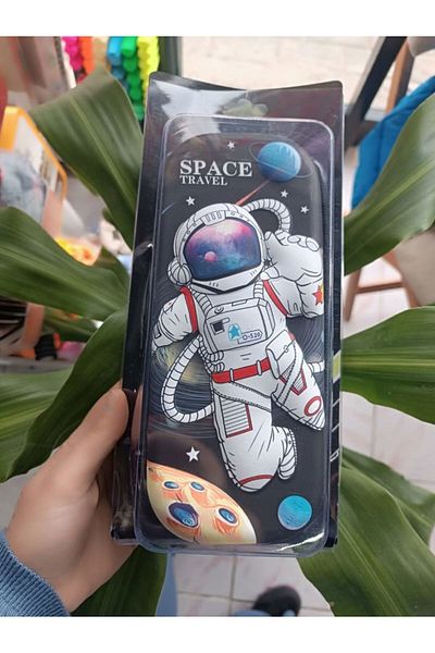 EyER Shoping Astronaut 3D Themed - Embossed Black Pencil Case, Large Size Lux