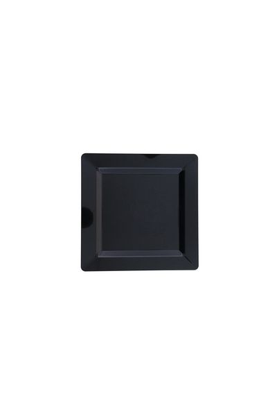 14Süs Mika 18cm Square Plastic Plate - Black 10 Pieces Luxury
