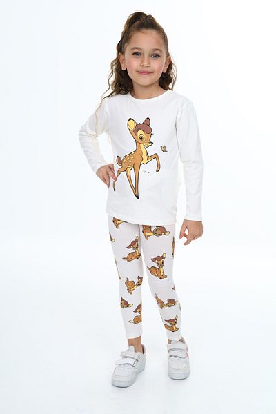 e-çocuk Butterfly and Gazelle Printed Girl's Set - 0007