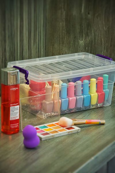 biedda Horizontal Storage and Supply Box with Lockable Lid Plastic 5.5 Liter with Lockable Lid