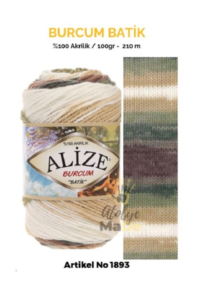 Alize BURCUM BATİK 1893 - 100gr 210metre %100akrilik  El Örgü Iplikleri Yelek Hırka Ipi Atkı Kazak Ipliği