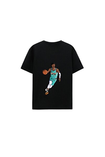 SELF CONTROL Unisex Oversize kroj NBA crna Ja Morant T-shirt