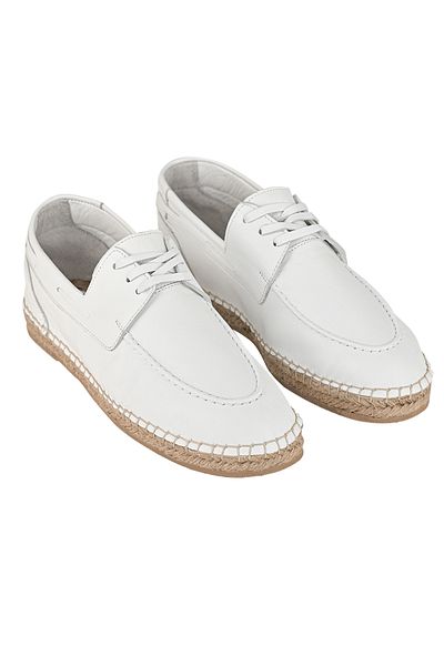NOOSY Genuine Leather White Men's Handmade Espadrille