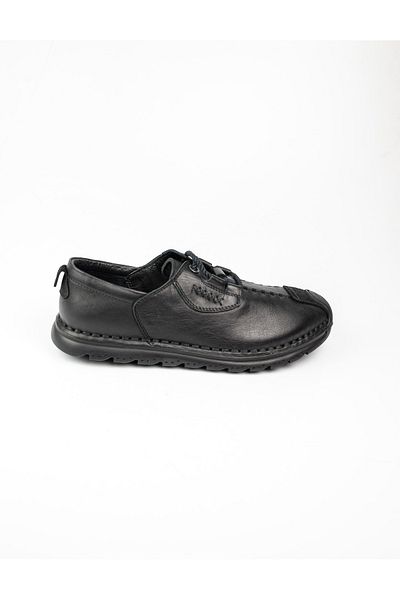 JAMES FRANCO 9860 Black Leather Men's Casual Shoes