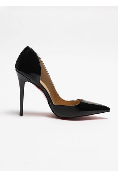 ASPECTO Canopus - Siyah Rugan Stiletto Hakiki Deri Astarlı Topuklu Ayakkabı