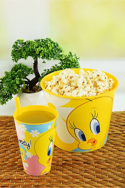 Cosines Tweety Corn & Popcorn Box+Straw Cup 400 ml