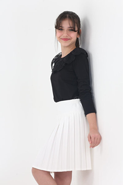 Nacar KIZ ÇOCUK ETEK TSHİRT ALT ÜST TAKIM 23NİSAN