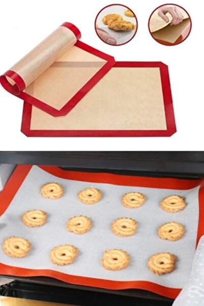 Kitchen Beauty Silikon  Yanmaz Yapışmaz Pişirme Matı 40*30 Cm Kendinden Yağlı Fırın Kağıdı Hamur Açma Matı