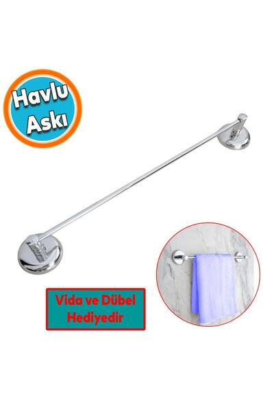 NZB Metal Havluluk Krom Bez Havlu Asma Askısı Aparatı 42 cm Banyo Lavabo Vida...