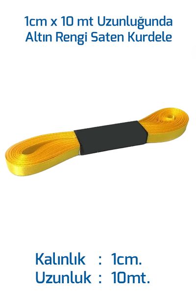 Netsan Etiket Σατέν κορδέλα 1cm x 10mt Χρυσό Χρώμα