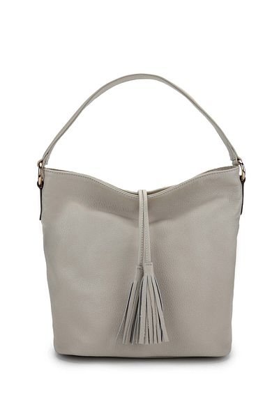 Tamer Tanca Women's Genuine Leather Beige Shoulder Bag