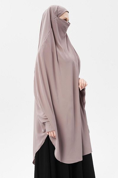 Altobeh Γυναικείο Hijab Medina Μεταξωτό Σεντόνι με Πέπλο Σουφλέ Hijab Dark Rose dry