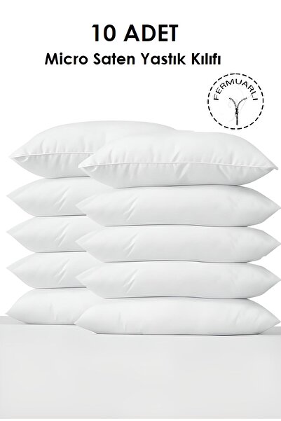 İzgi Concept 10 штук мікросатену 50x70 біла внутрішня підкладка, наволочка на блискавці, 10 штук подушок