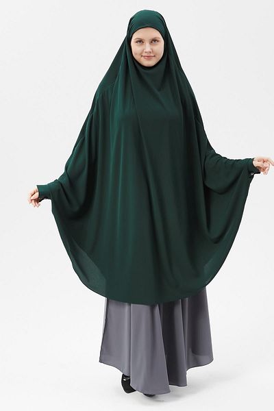 Altobeh Γυναικείο Hijab Medina Silk Sheet Top Veiled Souffle Hijab Emerald Green