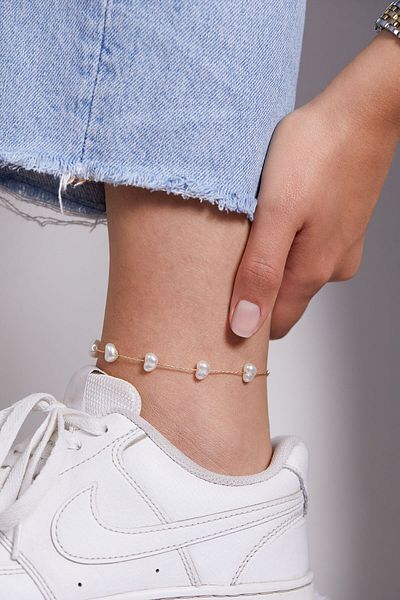 Elika Silver Pearl Model Women's Bijouterie Anklet