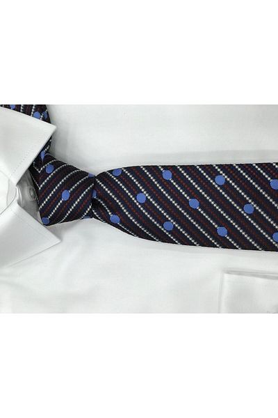 Pierre Cardin PIERRE CARDIN WOVEN PATTERNED CLARET RED BLUE TIE