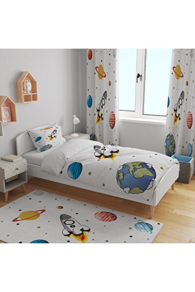 Şen Dekorasyon Space and Rocket Children's Duvet Cover Set