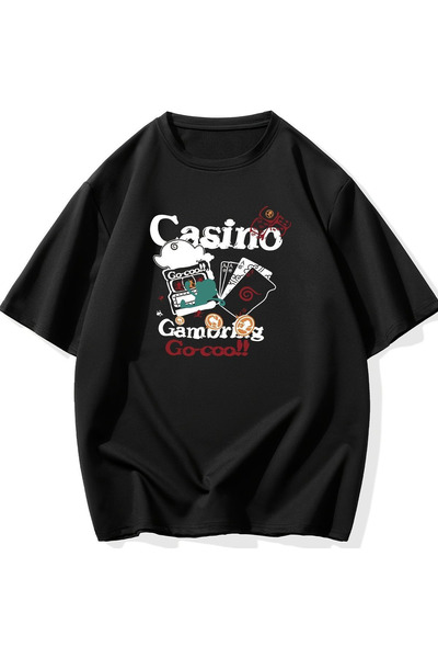 BEGRİFF تي شيرت مطبوع عليه كازينو للجنسين