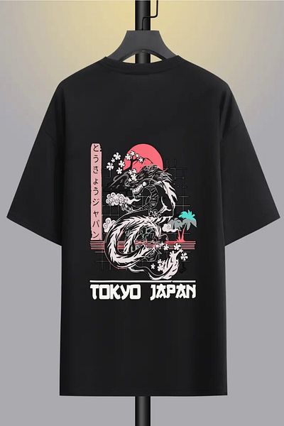 MODAGEN Ανδρικό μπλουζάκι με στάμπα Tokyo Oversize