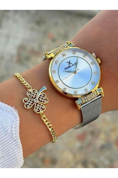 Daniel Klein Dk.ft.1.358 Steel Cord 30 Mt Water Resistant New Season Stylish Design Women's Wristwatch