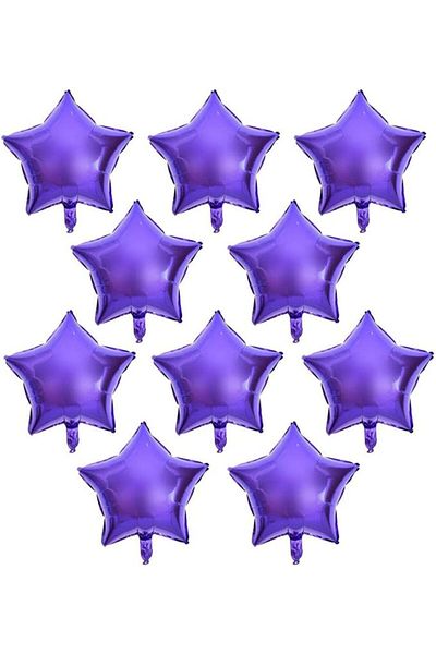 kidspartim Purple Foil Star Balloon - 5 Pcs 10 Inch Mini