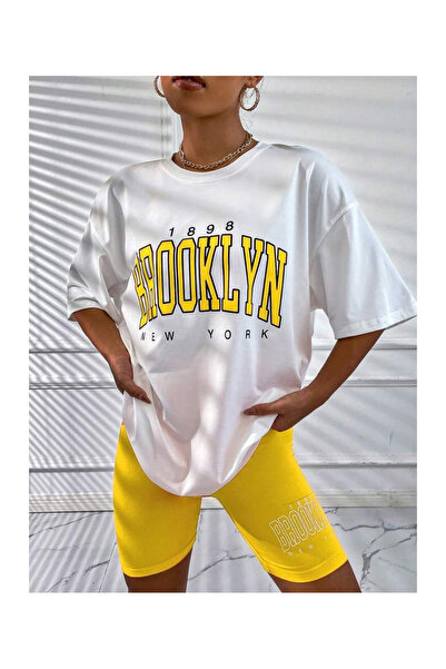 BEGRİFF تيشيرت أخضر للجنسين مكتوب عليه بروكلين